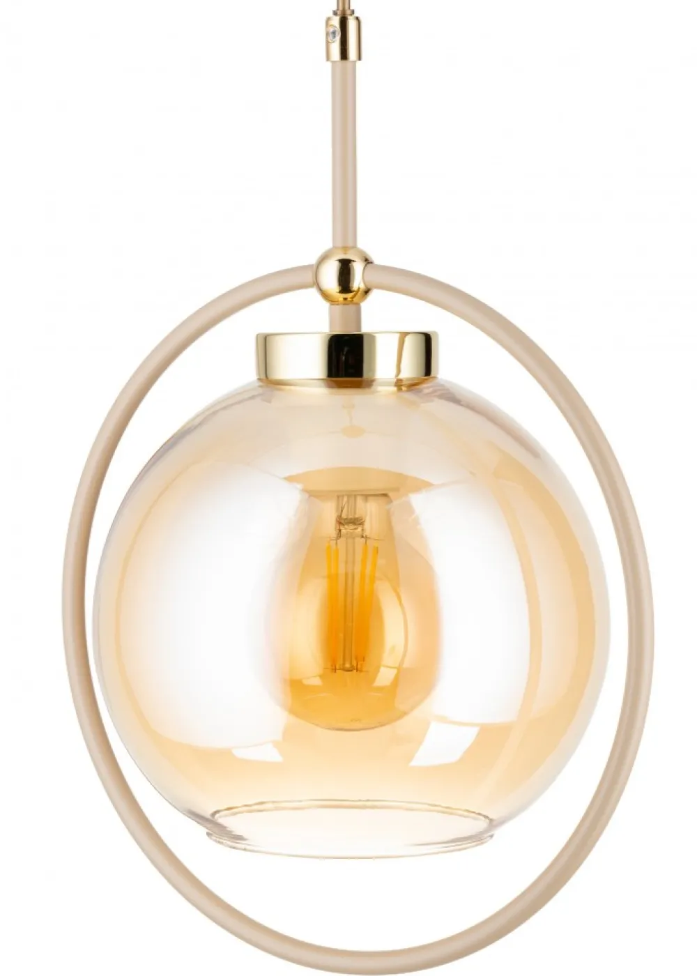 Lampa Wisząca Galaxy Beżowa Szkło 3xE27 85 cm * HowHomely Discount