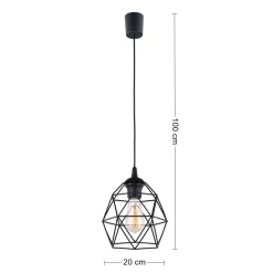 Lampa Wisząca GALAXY Czarny Metalowy Klosz 1xE27 20cm K * TK Lighting Sale