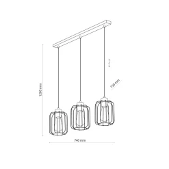 Lampa Wisząca GALAXY NEW Czarny Złoty Metalowe Klosze 3xE27 * TK Lighting Online