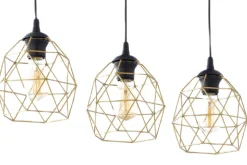 Lampa Wisząca GALAXY Złoty Czarny Metalowy Klosz 1xE27 20cm * TK Lighting Best