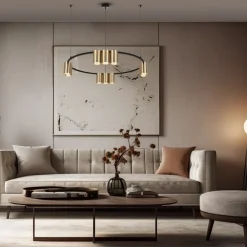 Lampa Wisząca GENESIS Koło Złoty 10xGU10 60cm * Eko-light Online