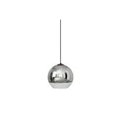 Lampa Wisząca GLOBE PLUS Czarny Srebrny Szklany Klosz 1xE27 25 cm * Nowodvorski Best