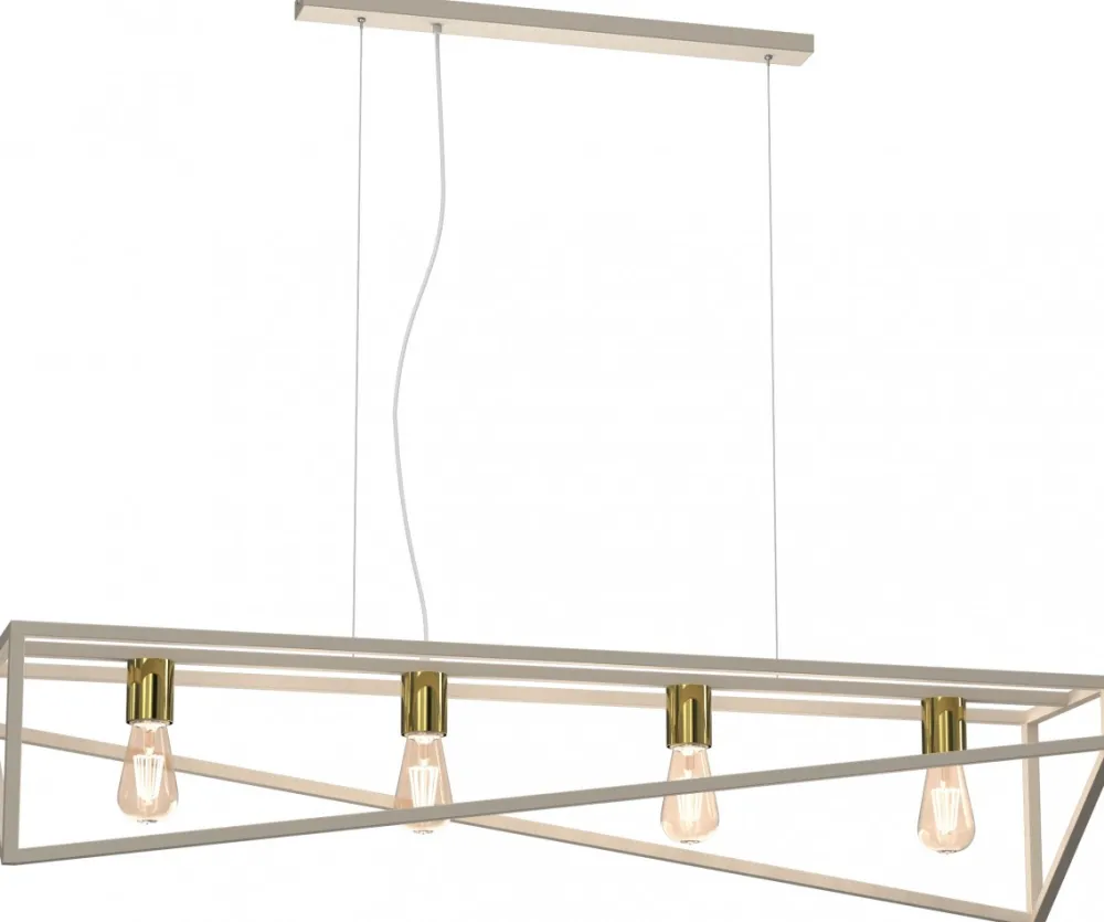Lampa Wisząca GOTE Beżowy Złoty 4xE27 * Luminex Hot