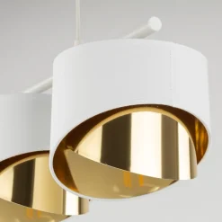 Lampa Wisząca GRANT Biały Złoty Abażury 3xE27 * TK Lighting Outlet