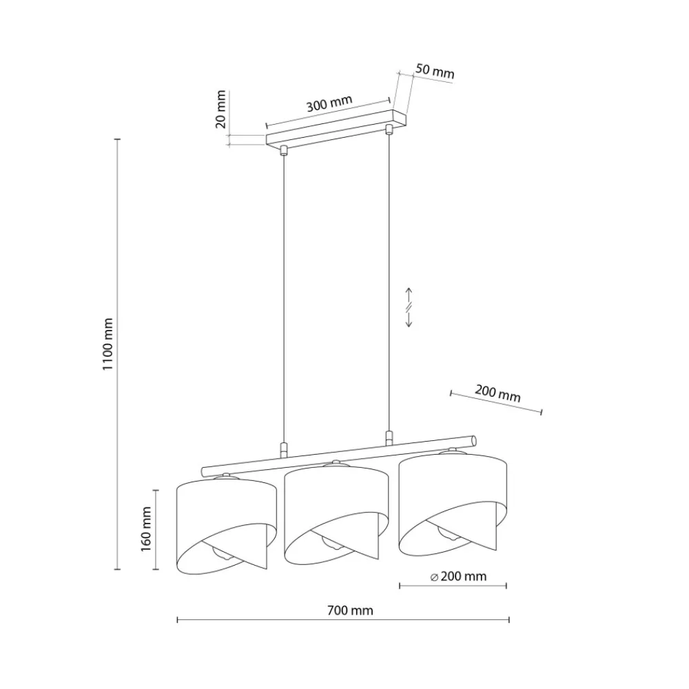 Lampa Wisząca GRANT Biały Złoty Abażury 3xE27 * TK Lighting Outlet