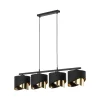 Lampa Wisząca GRANT Czarny Złoty Abażury 4xE27 * TK Lighting Online