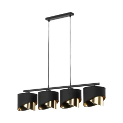Lampa Wisząca GRANT Czarny Złoty Abażury 4xE27 * TK Lighting Online
