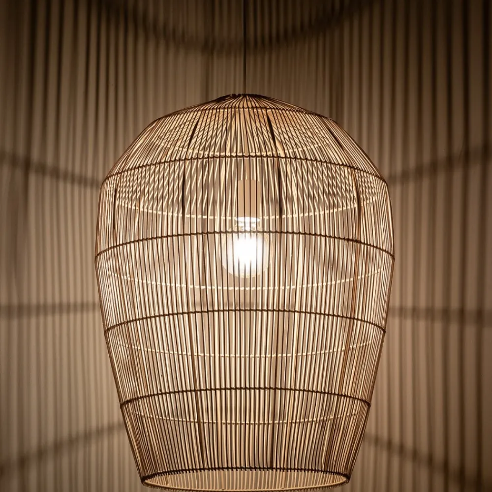 Lampa Wisząca HAITI Biały Brązowy Abażur 1xE27 53,5cm * Nowodvorski Hot
