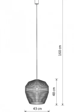 Lampa Wisząca HAITI Biały Brązowy Abażur 1xE27 43cm * Nowodvorski Hot