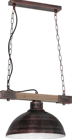 Lampa Wisząca HAKON Brązowy Biały Metalowy Klosz 1xE27 * Luminex Online