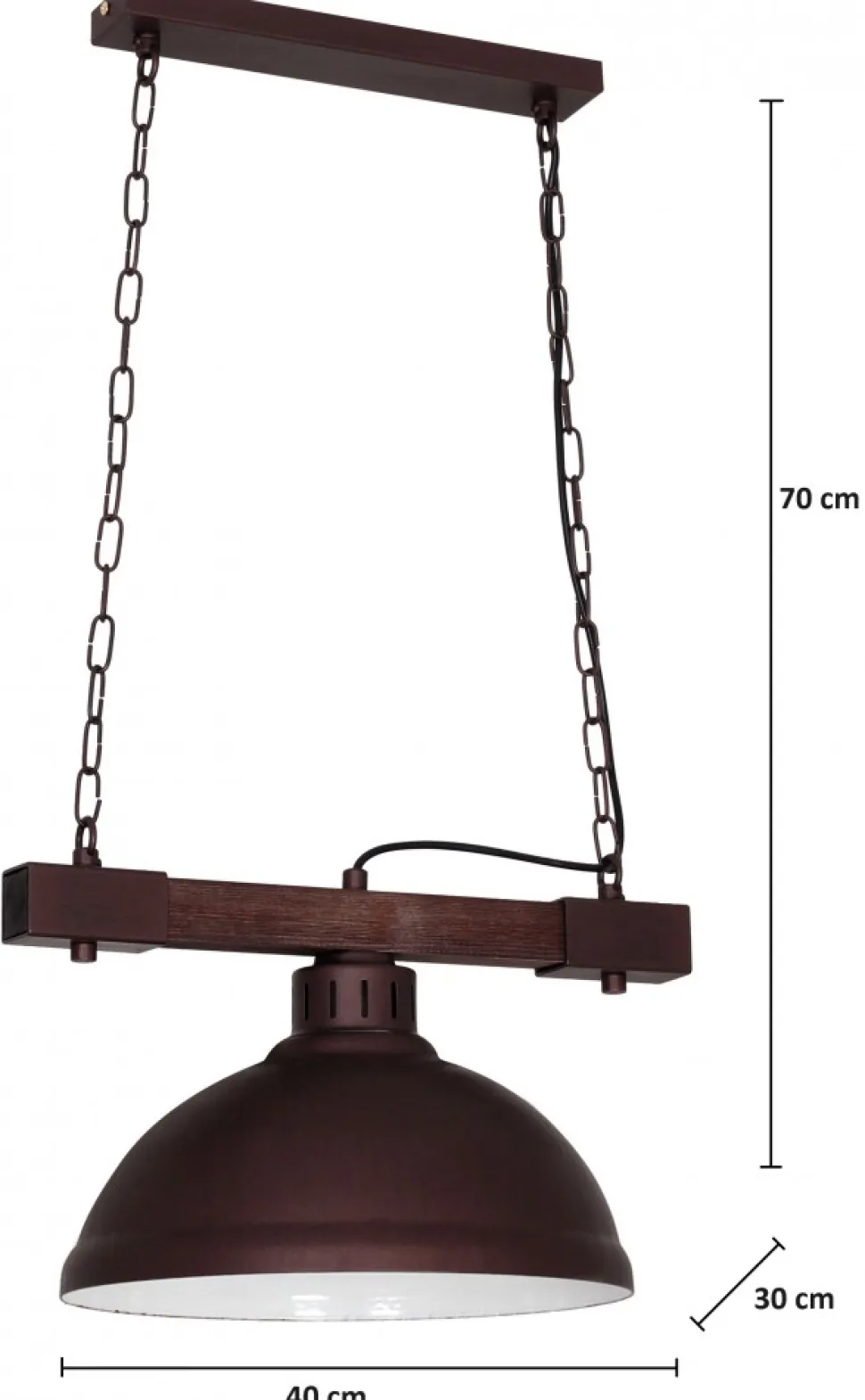 Lampa Wisząca HAKON Brązowy Szary Metalowy Klosz 1xE27