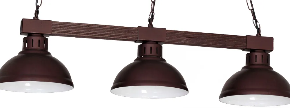 Lampa Wisząca HAKON Ciemny Brąz Metalowy Klosz 3xE27 * Luminex Best