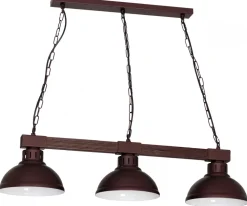 Lampa Wisząca HAKON Ciemny Brąz Metalowy Klosz 3xE27 * Luminex Best