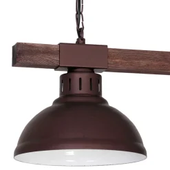 Lampa Wisząca HAKON Ciemny Brąz Metalowy Klosz 2xE27