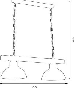 Lampa Wisząca HAKON Ciemny Brąz Metalowy Klosz 2xE27