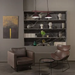 Lampa Wisząca HAKON Ciemny Brąz Metalowy Klosz 2xE27