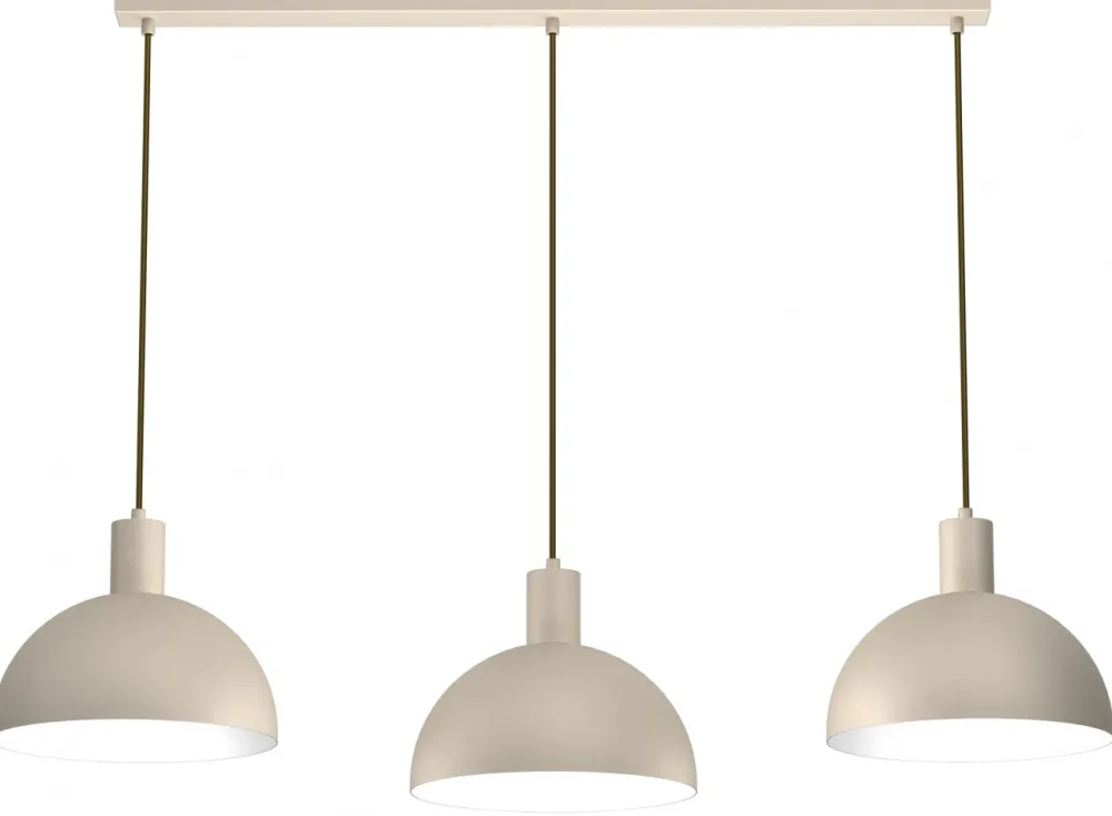 Lampa Wisząca HANDA Beżowy Biały Metalowy Klosz 3xE27 * Luminex New