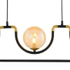 Lampa Wisząca HANZA Czarny Bursztynowy Szklane Klosze 3xG9 * Jupiter New