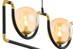 Lampa Wisząca HANZA Czarny Bursztynowy Szklane Klosze 3xG9 * Jupiter New