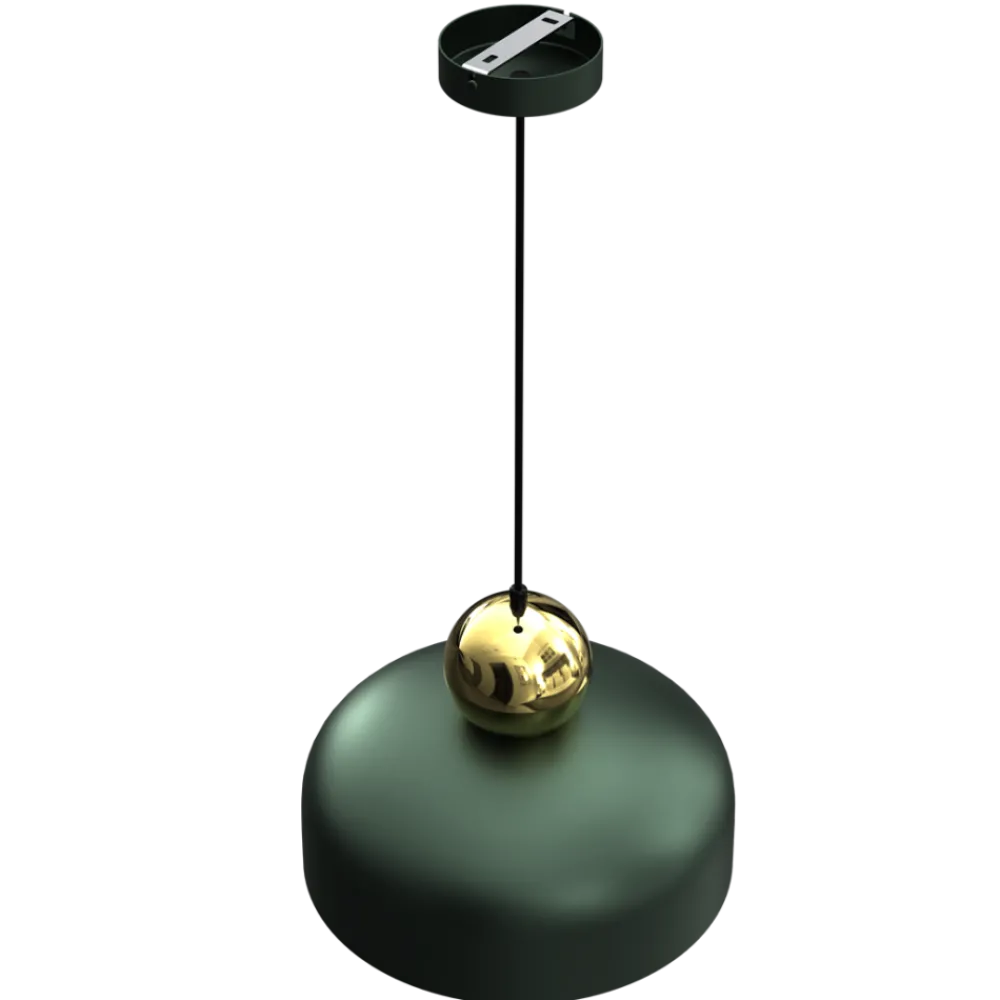 Lampa Wisząca HARALD Zielony Złoty Metalowy Klosz 1xE27 30cm * Eko-light Clearance