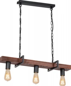 Lampa Wisząca HARD Czarny Brązowy 3xE27