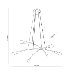Lampa Wisząca HELIX Biały Złoty Loft 6xE27 * TK Lighting Sale