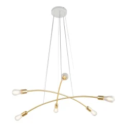 Lampa Wisząca HELIX Biały Złoty Loft 6xE27 * TK Lighting Sale