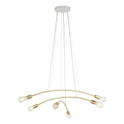 Lampa Wisząca HELIX Biały Złoty Loft 6xE27 * TK Lighting Sale