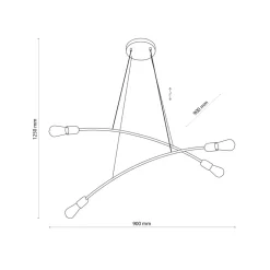 Lampa Wisząca HELIX Czarny Loft 4xE27 * TK Lighting Sale