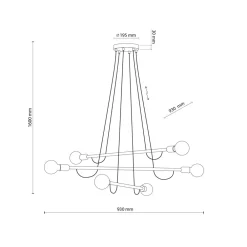Lampa Wisząca HELIX Czarny Orzech Drewno Loft 6xE27 * TK Lighting New