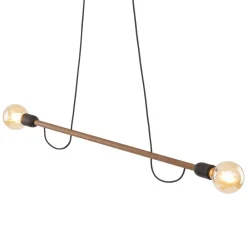 Lampa Wisząca HELIX Czarny Orzech Drewno Loft 2xE27 * TK Lighting New