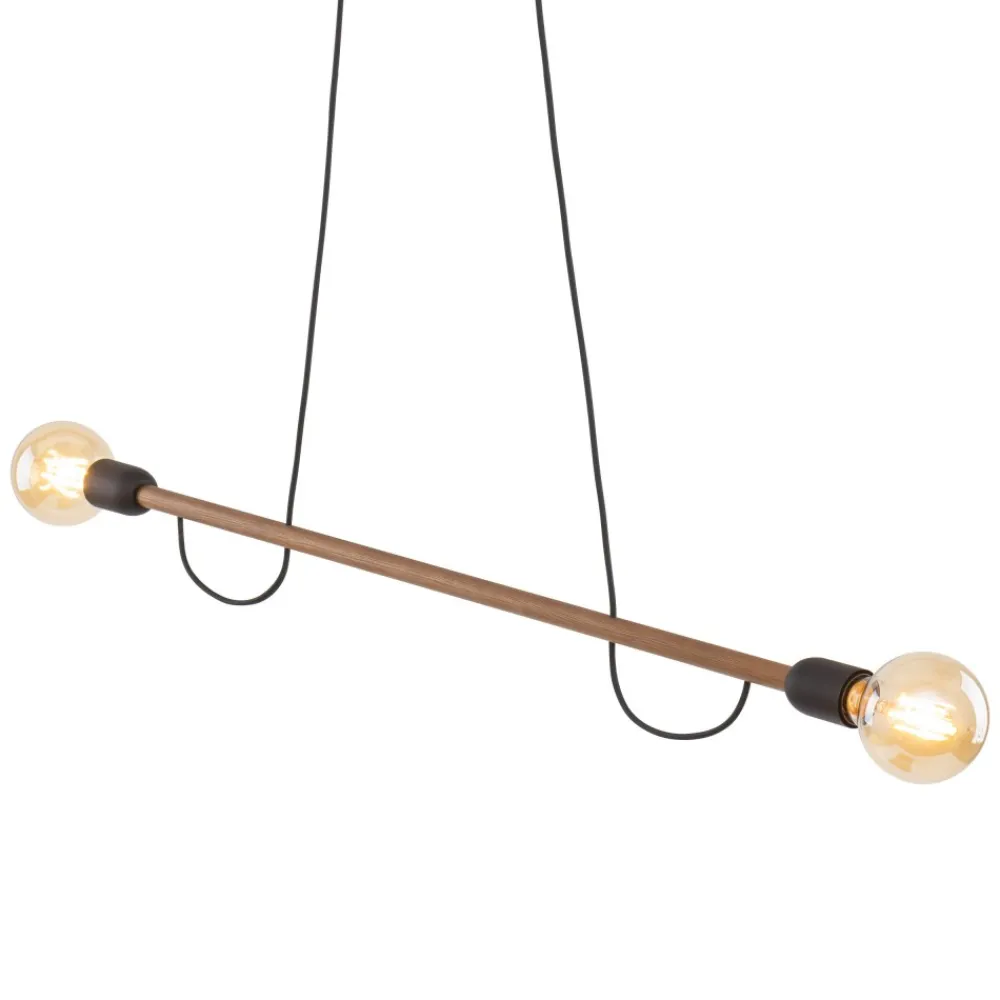 Lampa Wisząca HELIX Czarny Orzech Drewno Loft 2xE27 * TK Lighting New