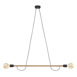 Lampa Wisząca HELIX Czarny Orzech Drewno Loft 2xE27 * TK Lighting New