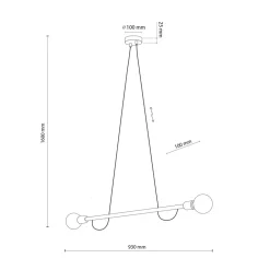 Lampa Wisząca HELIX Czarny Orzech Drewno Loft 2xE27 * TK Lighting New