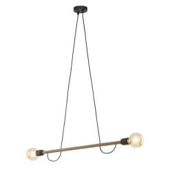 Lampa Wisząca HELIX Czarny Orzech Drewno Loft 2xE27 * TK Lighting New
