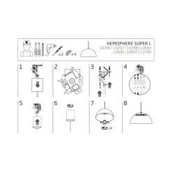 Lampa Wisząca HEMISPHERE L Czarny Złoty Metalowy Klosz 4xGX53 50cm * Nowodvorski Discount