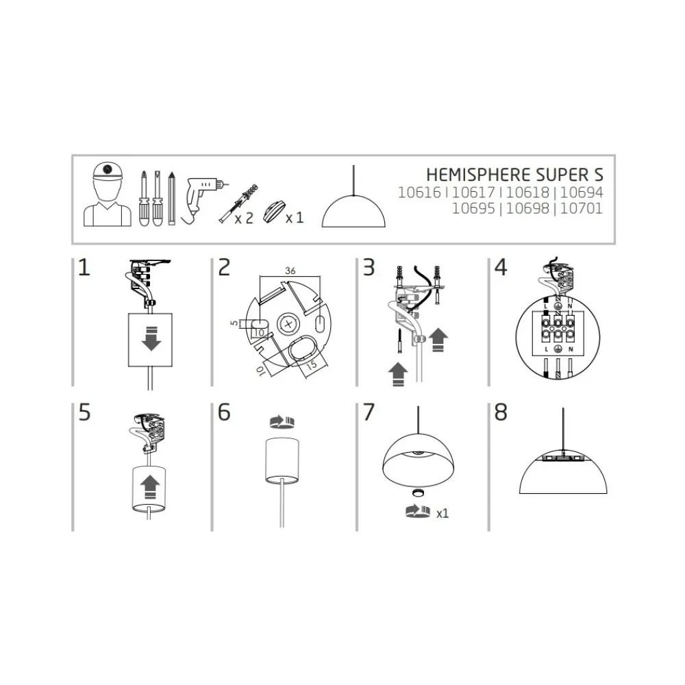 Lampa Wisząca HEMISPHERE S Biały Metalowy Klosz 1xGX53 33cm * Nowodvorski Online