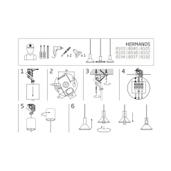 Lampa Wisząca HERMANOS A Czarny 1xGU10 18cm * Nowodvorski