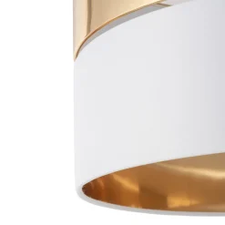 Lampa Wisząca HILTON Biały Złoty Abażur 1xE27 50cm * TK Lighting New