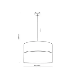 Lampa Wisząca HILTON Biały Złoty Abażur 1xE27 50cm * TK Lighting New
