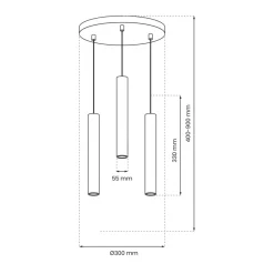 Lampa Wisząca HUDSON Biały Koło 3xGU10 * Eko-light Clearance