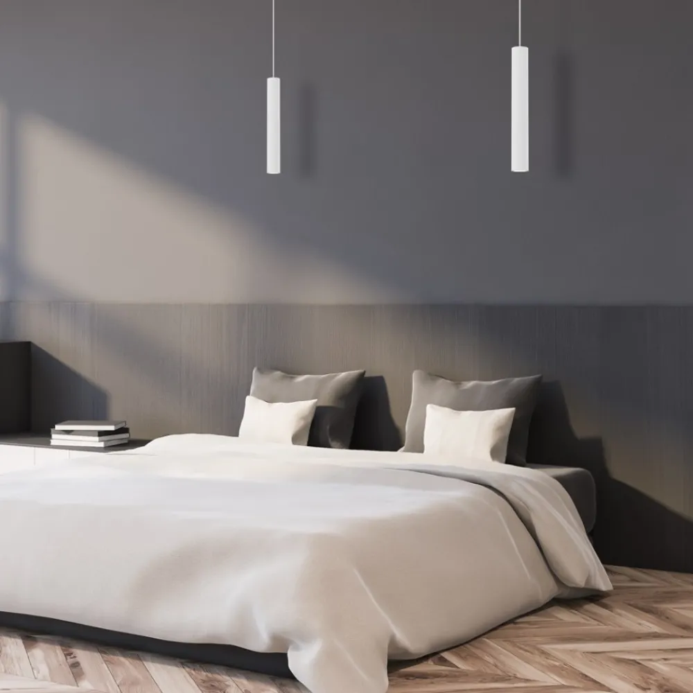 Lampa Wisząca HUDSON Biały 1xGU10 5,5cm * Eko-light