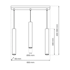 Lampa Wisząca HUDSON Czarny 3xGU10 * Eko-light Online
