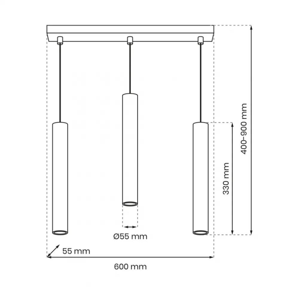 Lampa Wisząca HUDSON Czarny 3xGU10 * Eko-light Online