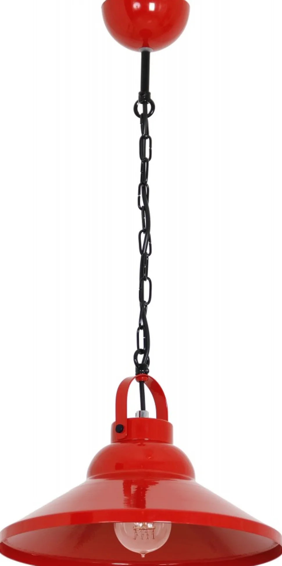 Lampa Wisząca IRON Czerwony Metalowy Klosz 1xE27 31cm