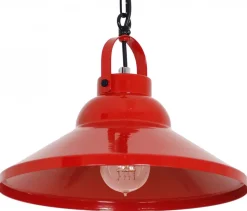 Lampa Wisząca IRON Czerwony Metalowy Klosz 1xE27 31cm