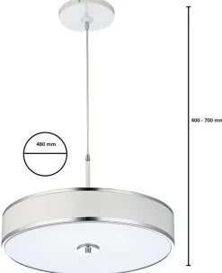 Lampa Wisząca JAZZ Biały Srebrny 5xE14 48 cm * Jupiter Discount