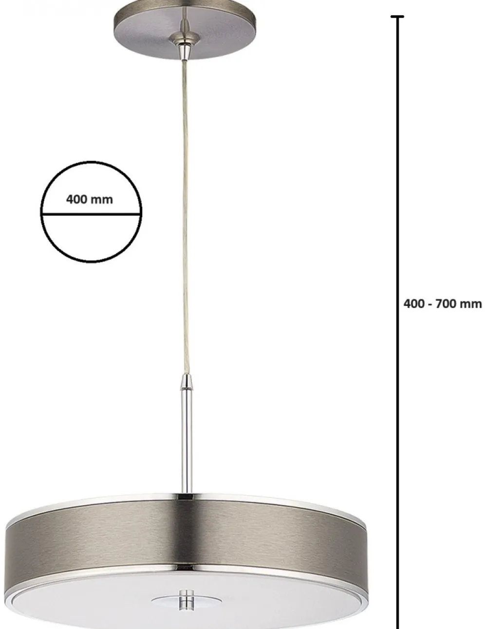 Lampa Wisząca JAZZ Srebrny Biały 3xE14 40 cm * Jupiter