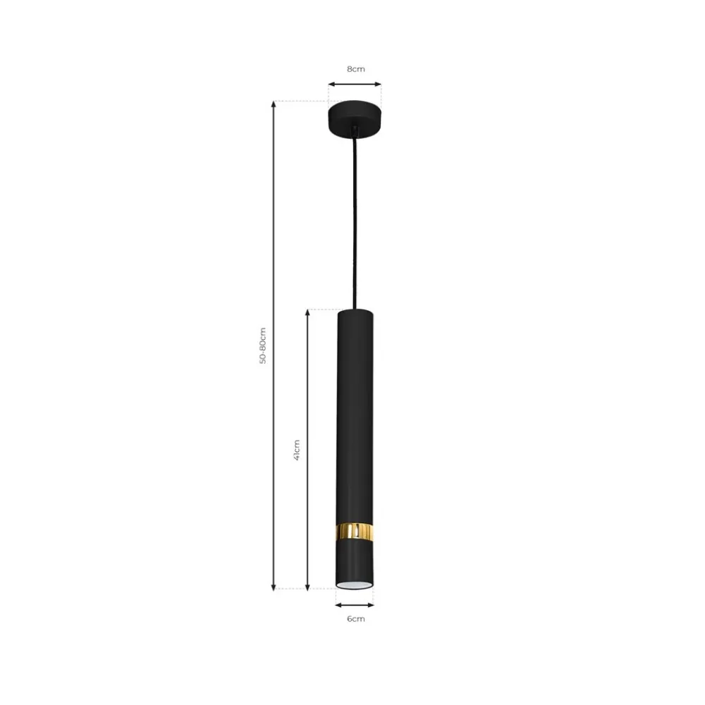 Lampa wisząca JOKER Czarny Złoty 1xGU10 * Eko-light Discount