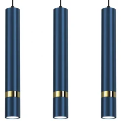 Lampa Wisząca JOKER Niebieski Złoty Tuby 3xGU10 * Eko-light Outlet